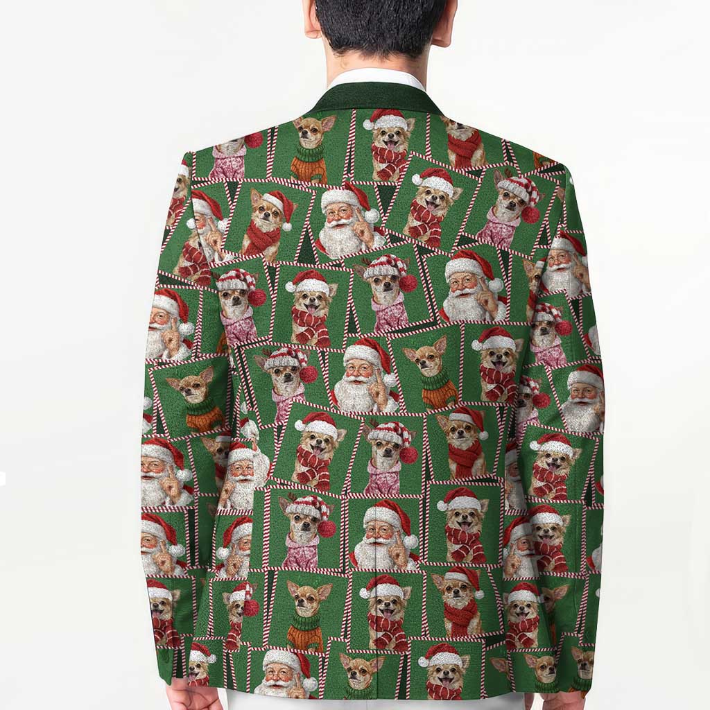 Chihuahua Santa Clau Christmas Blazer Xmas Holiday Patterns - Wonder Print Shop