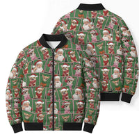 Chihuahua Santa Clau Christmas Bomber Puffer Jacket Xmas Holiday Patterns - Wonder Print Shop