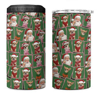 Chihuahua Santa Clau Christmas 4 in 1 Can Cooler Tumbler Xmas Holiday Patterns - Wonder Print Shop