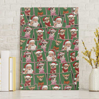 Chihuahua Santa Clau Christmas Canvas Wall Art Xmas Holiday Patterns - Wonder Print Shop