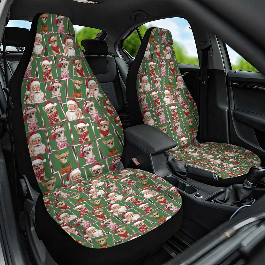Chihuahua Santa Clau Christmas Car Seat Cover Xmas Holiday Patterns - Wonder Print Shop