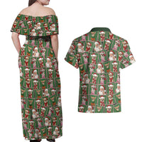 Chihuahua Santa Clau Christmas Couples Matching Off Shoulder Maxi Dress and Hawaiian Shirt Xmas Holiday Patterns - Wonder Print Shop