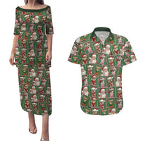 Chihuahua Santa Clau Christmas Couples Matching Puletasi and Hawaiian Shirt Xmas Holiday Patterns - Wonder Print Shop