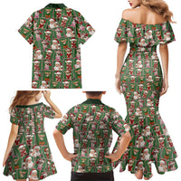 Chihuahua Santa Clau Christmas Family Matching Mermaid Dress and Hawaiian Shirt Xmas Holiday Patterns - Wonder Print Shop