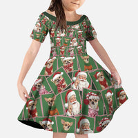 Chihuahua Santa Clau Christmas Family Matching Off Shoulder Maxi Dress and Hawaiian Shirt Xmas Holiday Patterns - Wonder Print Shop