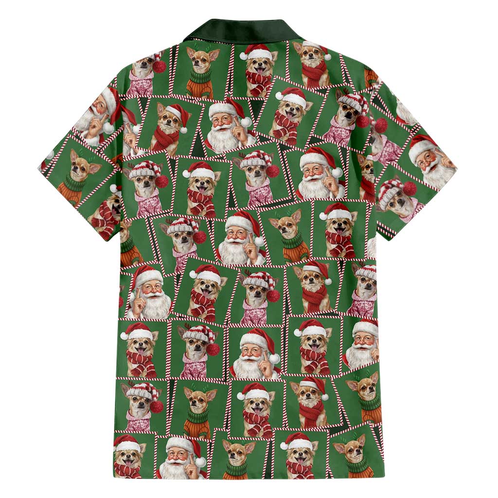 Chihuahua Santa Clau Christmas Family Matching Off Shoulder Maxi Dress and Hawaiian Shirt Xmas Holiday Patterns - Wonder Print Shop