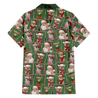 Chihuahua Santa Clau Christmas Family Matching Off Shoulder Maxi Dress and Hawaiian Shirt Xmas Holiday Patterns - Wonder Print Shop