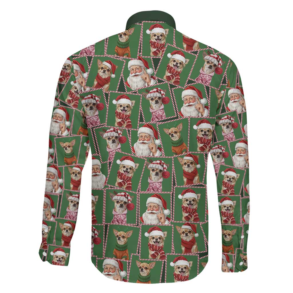 Chihuahua Santa Clau Christmas Family Matching Off Shoulder Maxi Dress and Hawaiian Shirt Xmas Holiday Patterns - Wonder Print Shop