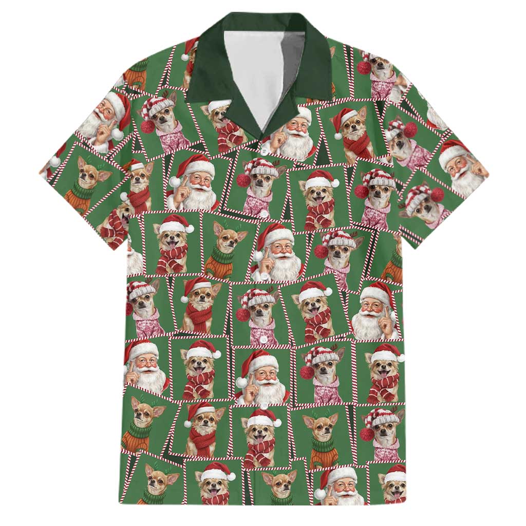 Chihuahua Santa Clau Christmas Family Matching Puletasi and Hawaiian Shirt Xmas Holiday Patterns - Wonder Print Shop