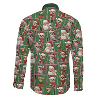 Chihuahua Santa Clau Christmas Family Matching Puletasi and Hawaiian Shirt Xmas Holiday Patterns - Wonder Print Shop