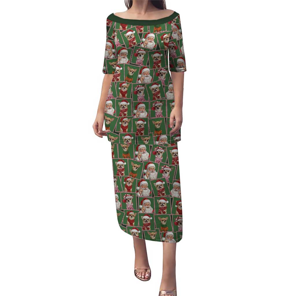 Chihuahua Santa Clau Christmas Family Matching Puletasi and Hawaiian Shirt Xmas Holiday Patterns - Wonder Print Shop