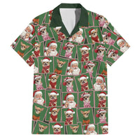 Chihuahua Santa Clau Christmas Family Matching Summer Maxi Dress and Hawaiian Shirt Xmas Holiday Patterns - Wonder Print Shop
