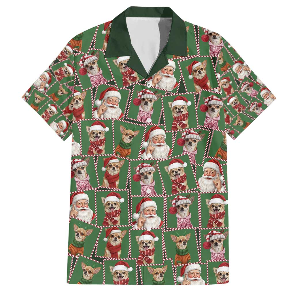 Chihuahua Santa Clau Christmas Hawaiian Shirt Xmas Holiday Patterns - Wonder Print Shop