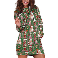 Chihuahua Santa Clau Christmas Hoodie Dress Xmas Holiday Patterns - Wonder Print Shop