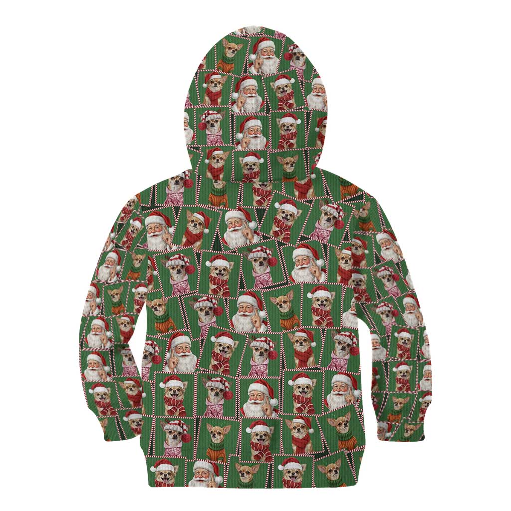 Chihuahua Santa Clau Christmas Kid Hoodie Xmas Holiday Patterns - Wonder Print Shop