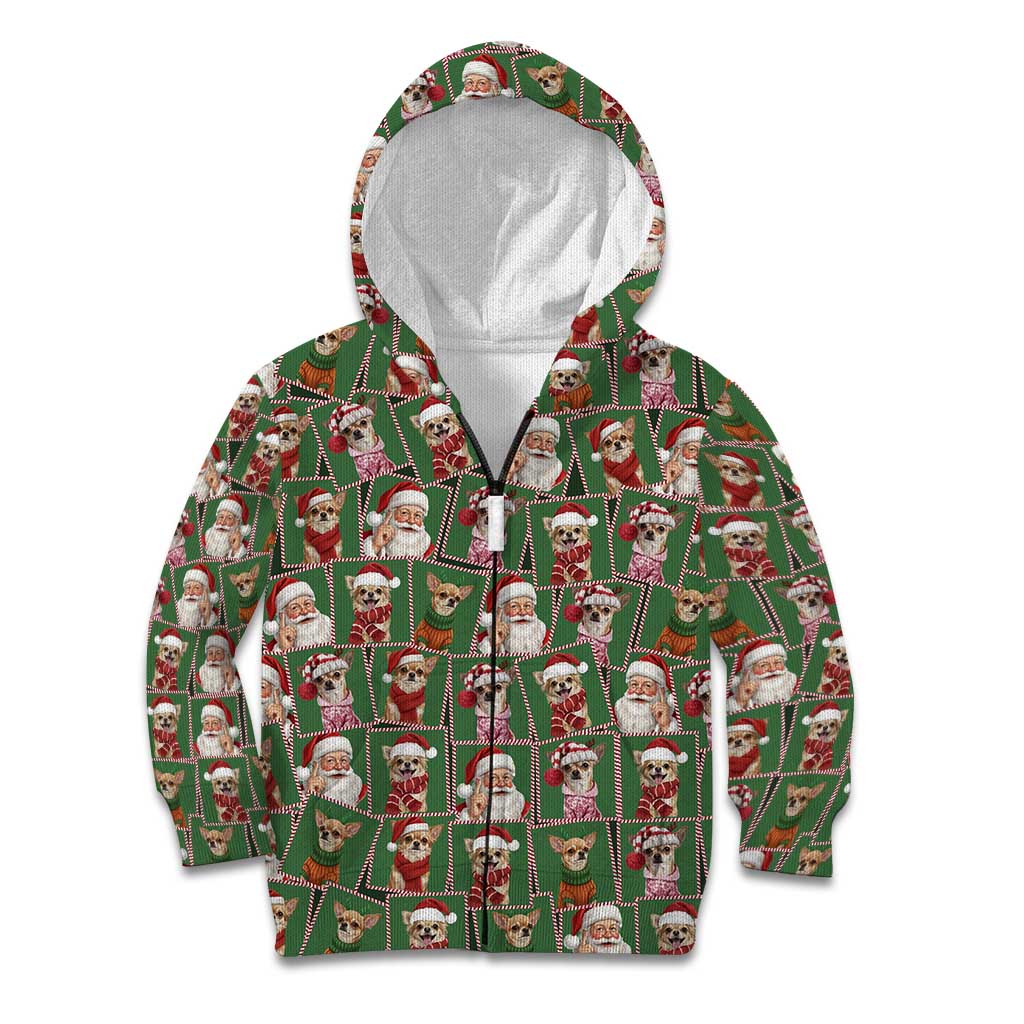 Chihuahua Santa Clau Christmas Kid Hoodie Xmas Holiday Patterns - Wonder Print Shop