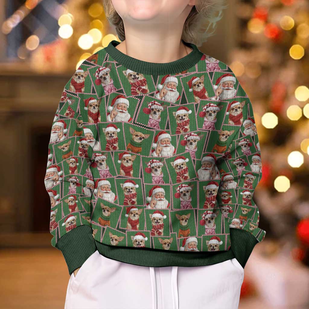 Chihuahua Santa Clau Christmas Kid Ugly Christmas Sweater Xmas Holiday Patterns - Wonder Print Shop