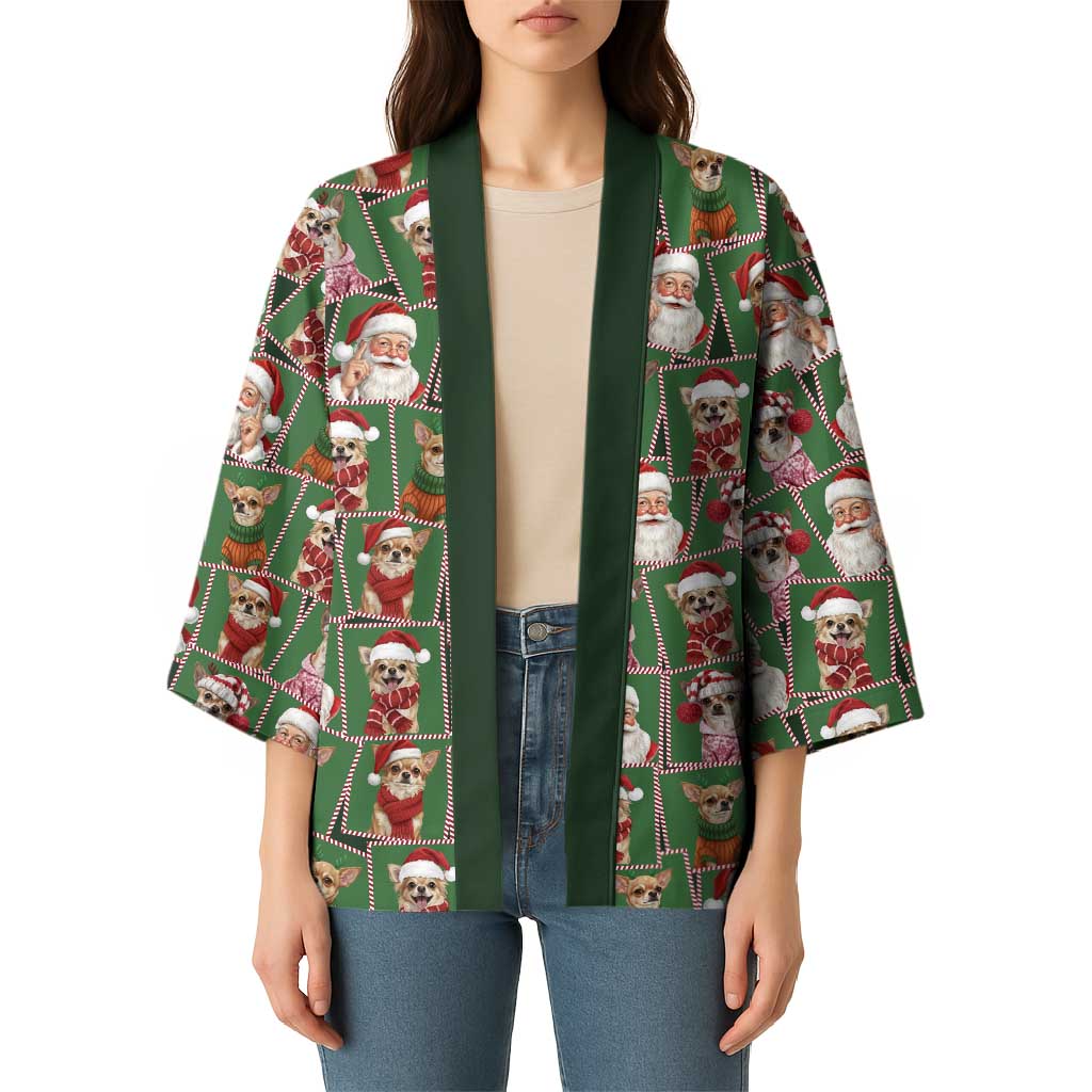 Chihuahua Santa Clau Christmas Kimono Xmas Holiday Patterns - Wonder Print Shop