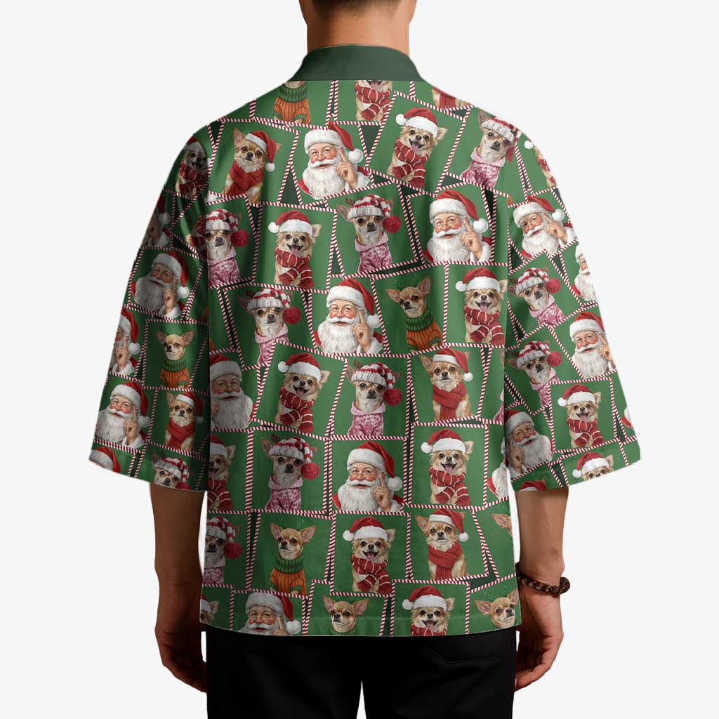 Chihuahua Santa Clau Christmas Kimono Xmas Holiday Patterns - Wonder Print Shop