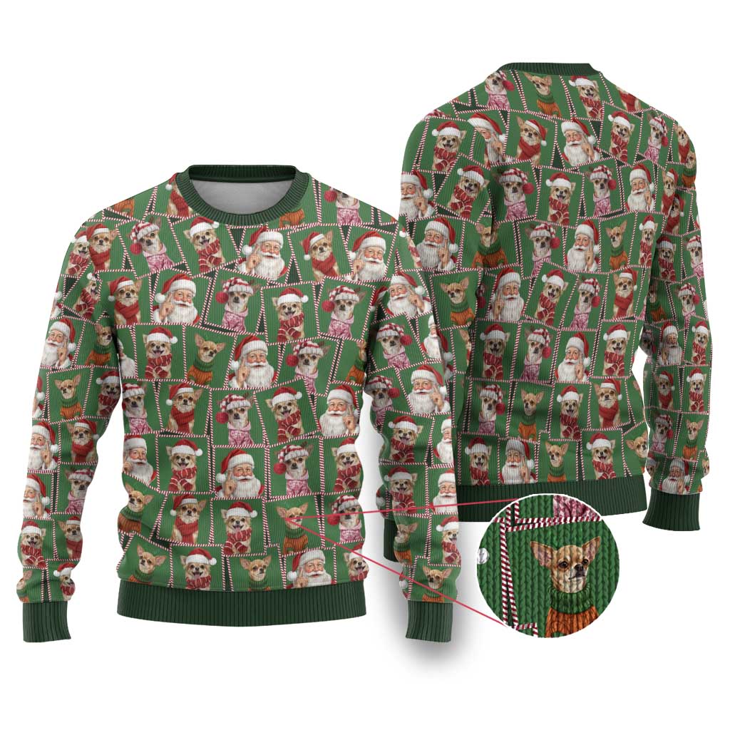 Chihuahua Santa Clau Christmas Ugly Christmas Sweater Xmas Holiday Patterns - Wonder Print Shop