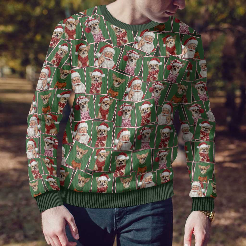 Chihuahua Santa Clau Christmas Ugly Christmas Sweater Xmas Holiday Patterns - Wonder Print Shop
