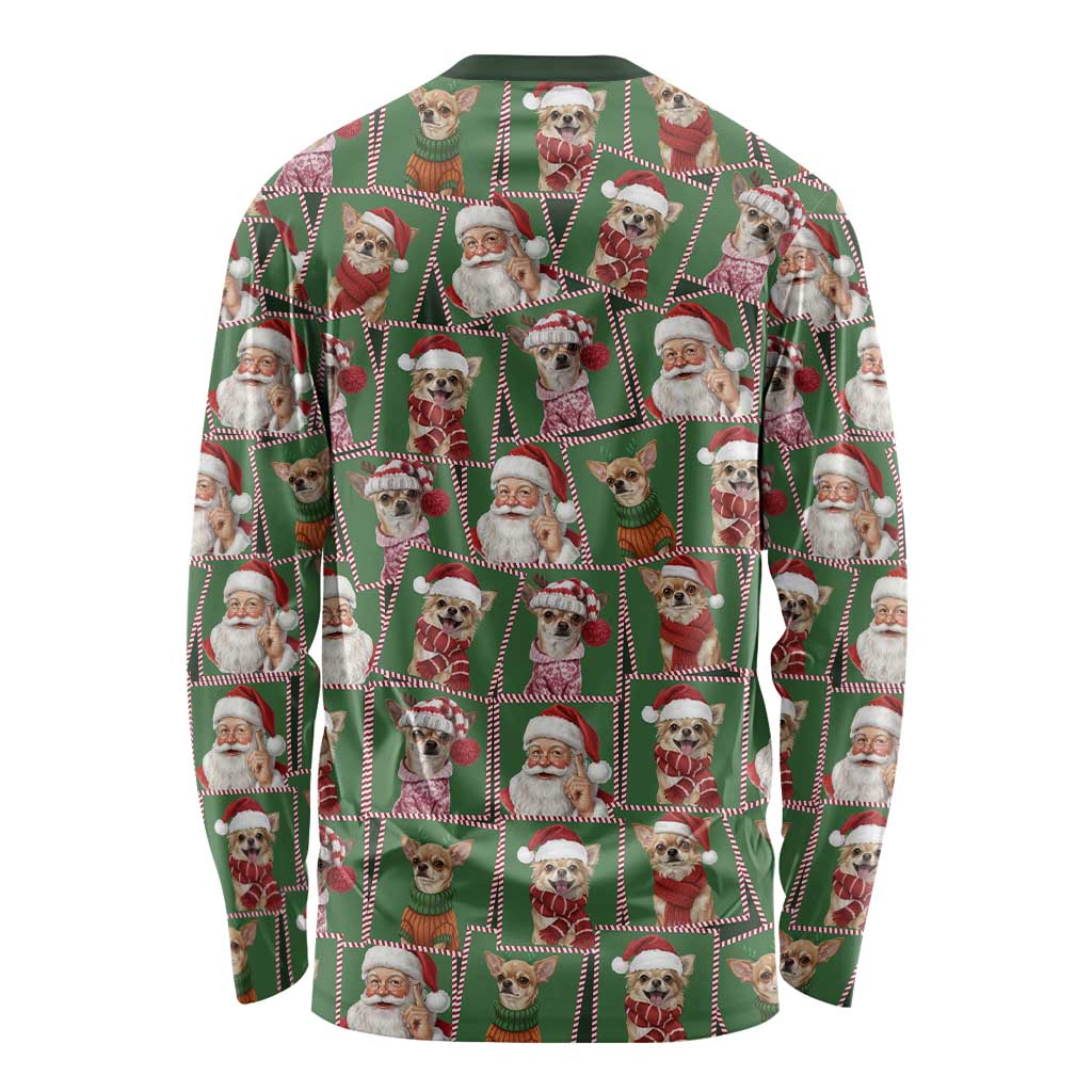 Chihuahua Santa Clau Christmas Long Sleeve Shirt Xmas Holiday Patterns - Wonder Print Shop