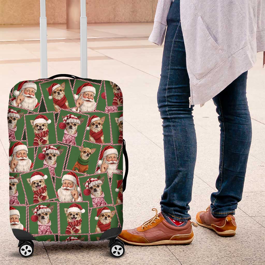 Chihuahua Santa Clau Christmas Luggage Cover Xmas Holiday Patterns - Wonder Print Shop