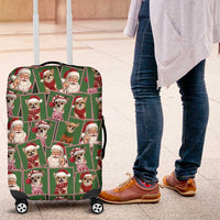 Chihuahua Santa Clau Christmas Luggage Cover Xmas Holiday Patterns - Wonder Print Shop