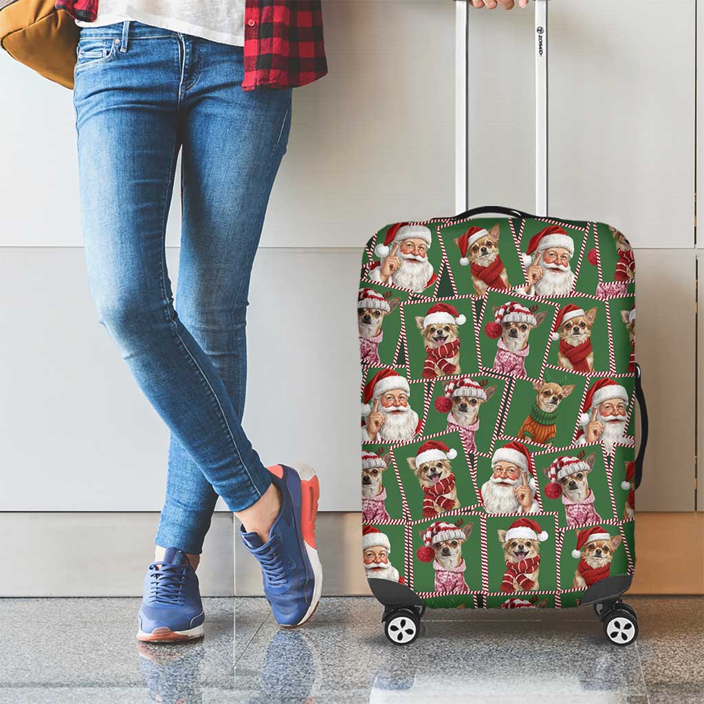 Chihuahua Santa Clau Christmas Luggage Cover Xmas Holiday Patterns - Wonder Print Shop
