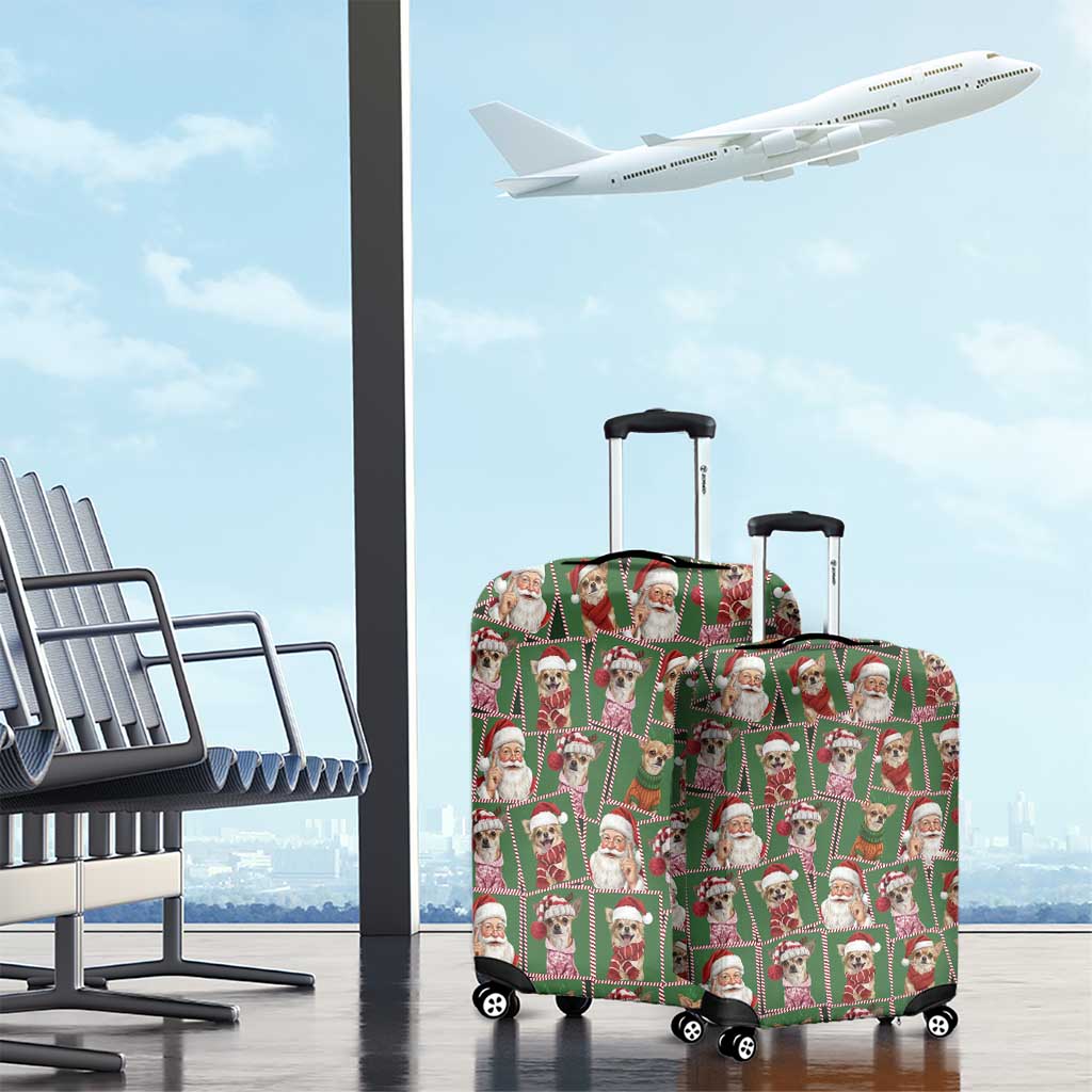 Chihuahua Santa Clau Christmas Luggage Cover Xmas Holiday Patterns - Wonder Print Shop