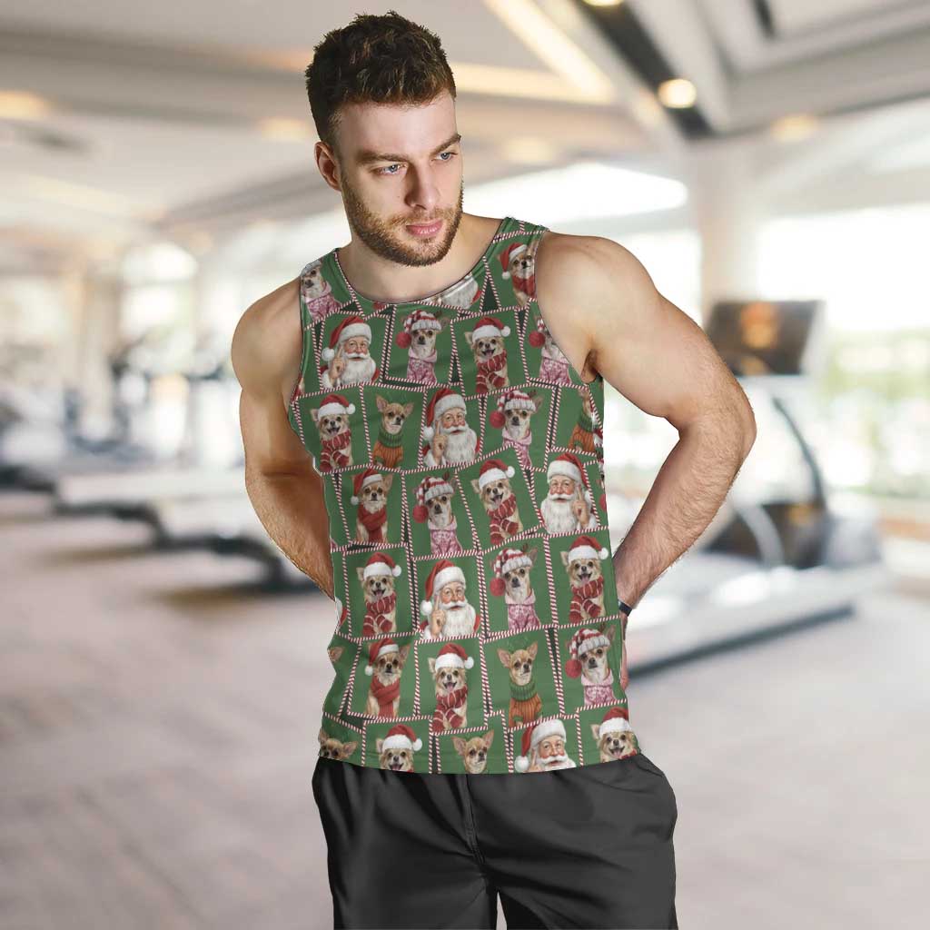 Chihuahua Santa Clau Christmas Men Tank Top Xmas Holiday Patterns - Wonder Print Shop