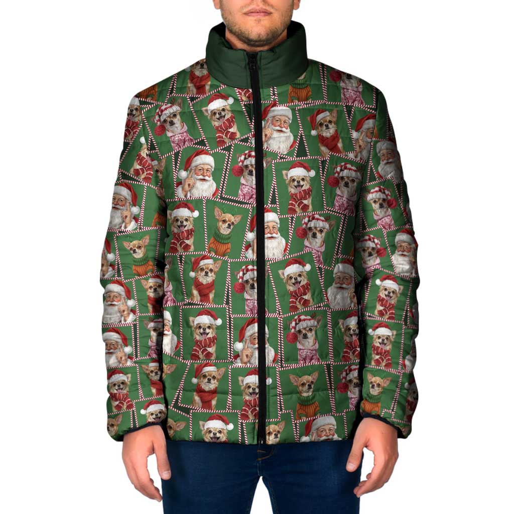 Chihuahua Santa Clau Christmas Padded Jacket Xmas Holiday Patterns - Wonder Print Shop