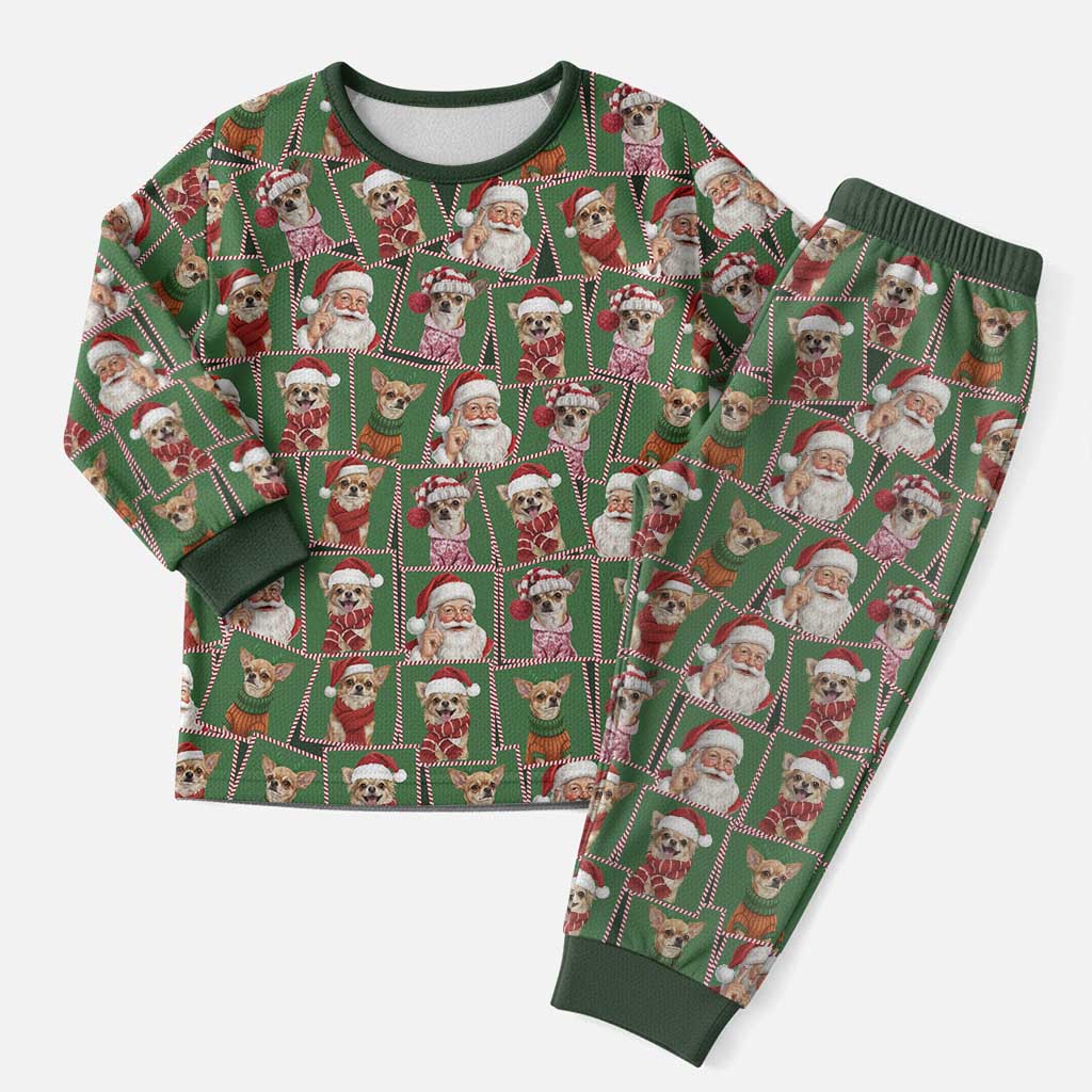 Chihuahua Santa Clau Christmas Pajama Set Xmas Holiday Patterns - Wonder Print Shop