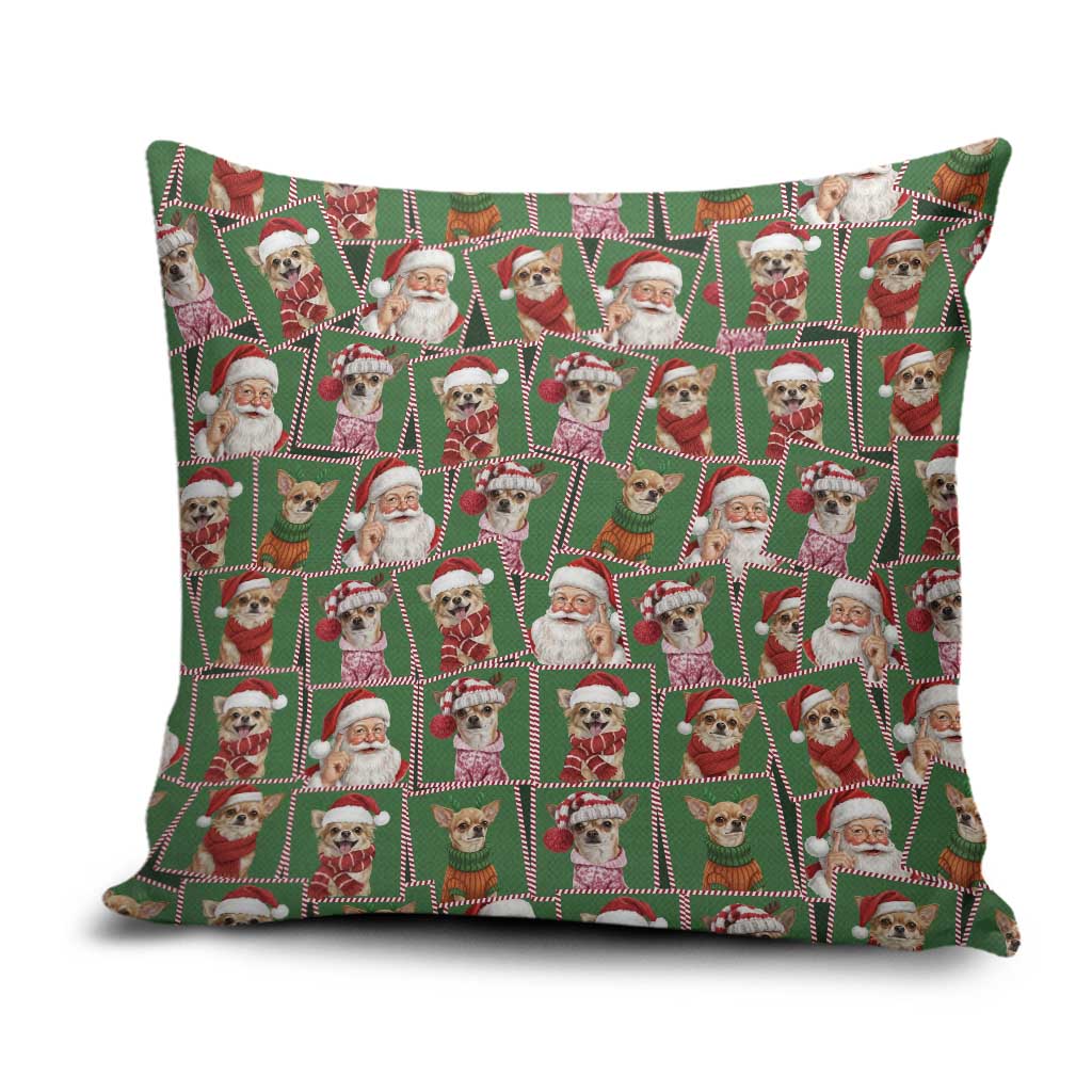 Chihuahua Santa Clau Christmas Pillow Cover Xmas Holiday Patterns - Wonder Print Shop