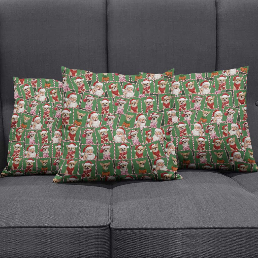Chihuahua Santa Clau Christmas Pillow Cover Xmas Holiday Patterns - Wonder Print Shop