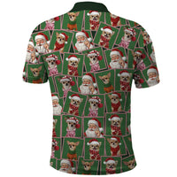 Chihuahua Santa Clau Christmas Polo Shirt Xmas Holiday Patterns - Wonder Print Shop