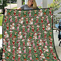 Chihuahua Santa Clau Christmas Quilt Xmas Holiday Patterns - Wonder Print Shop