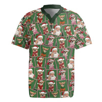 Chihuahua Santa Clau Christmas Rugby Jersey Xmas Holiday Patterns - Wonder Print Shop