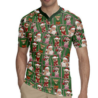 Chihuahua Santa Clau Christmas Rugby Jersey Xmas Holiday Patterns - Wonder Print Shop