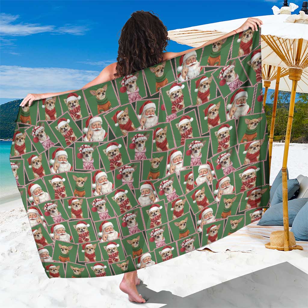 Chihuahua Santa Clau Christmas Sarong Xmas Holiday Patterns - Wonder Print Shop