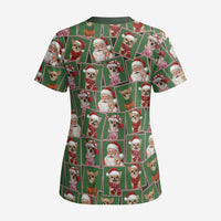 Chihuahua Santa Clau Christmas Scrub Top Xmas Holiday Patterns - Wonder Print Shop