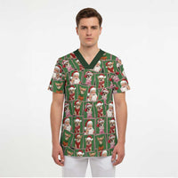 Chihuahua Santa Clau Christmas Scrub Top Xmas Holiday Patterns - Wonder Print Shop