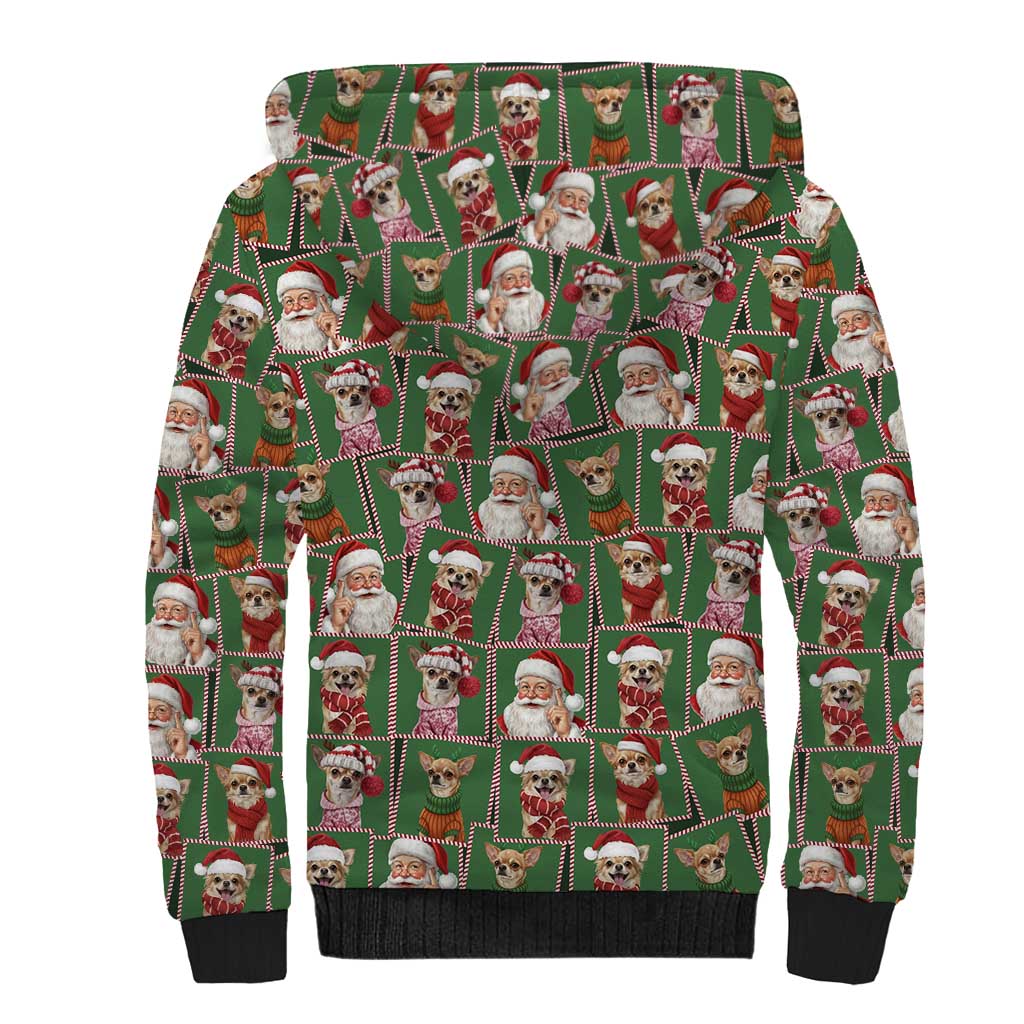 Chihuahua Santa Clau Christmas Sherpa Hoodie Xmas Holiday Patterns - Wonder Print Shop
