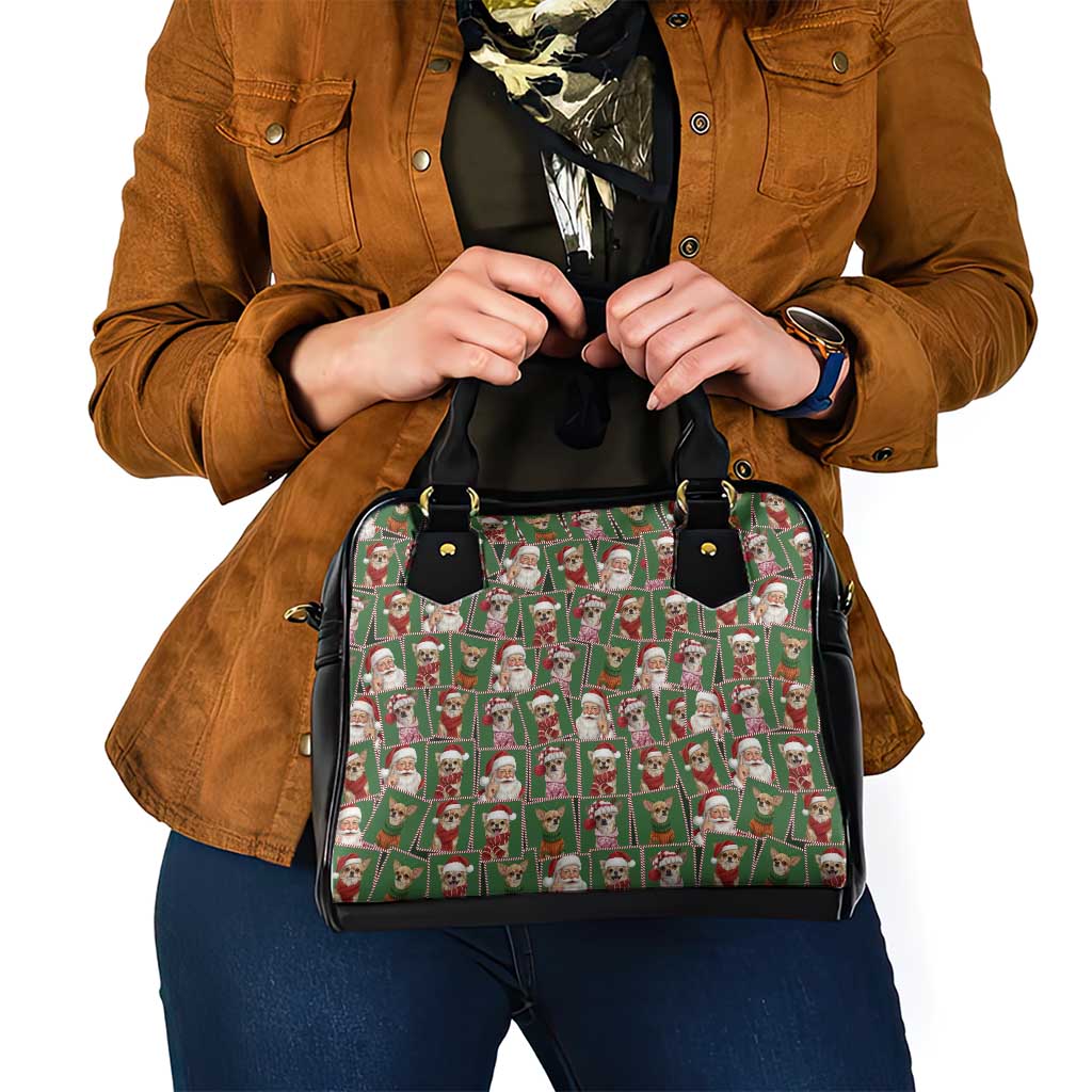 Chihuahua Santa Clau Christmas Shoulder Handbag Xmas Holiday Patterns - Wonder Print Shop