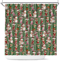Chihuahua Santa Clau Christmas Shower Curtain Xmas Holiday Patterns - Wonder Print Shop