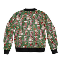 Chihuahua Santa Clau Christmas Sleeve Zip Bomber Jacket Xmas Holiday Patterns - Wonder Print Shop