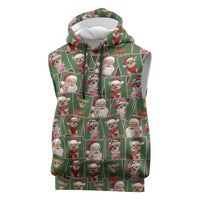 Chihuahua Santa Clau Christmas Sleeveless Hoodie Xmas Holiday Patterns - Wonder Print Shop