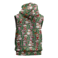 Chihuahua Santa Clau Christmas Sleeveless Hoodie Xmas Holiday Patterns - Wonder Print Shop