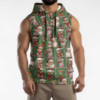 Chihuahua Santa Clau Christmas Sleeveless Hoodie Xmas Holiday Patterns - Wonder Print Shop