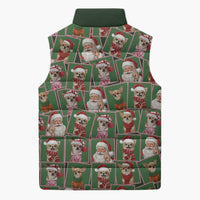 Chihuahua Santa Clau Christmas Sleeveless Puffer Jacket Xmas Holiday Patterns - Wonder Print Shop